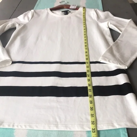 Forever 21 Cream Black Stripe Long Sleeve Mini Dress NWT M - Picture 6 of 6